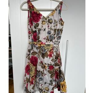 Vintage Newport News Cotton Floral Cottagecore Fit & Flare Dress, Women’s 6, EUC